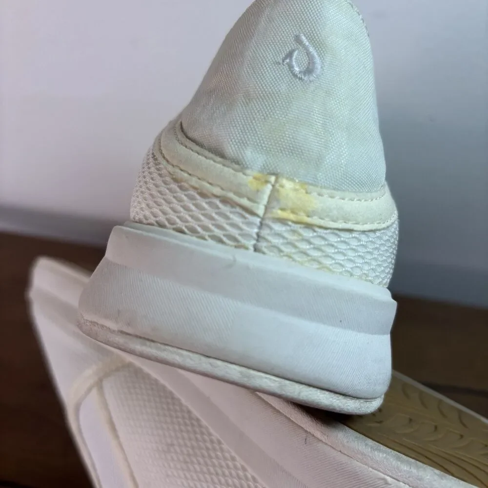 OluKai Ki'hele Women's Slip On Folding Heel Sneaker Shoe White Size 11